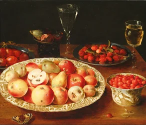 Still Life with Fruit in Wan-Li Porcelain Bowls
